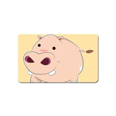 Happy Cartoon Baby Hippo Magnet (name Card) by Catifornia