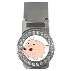 Happy Cartoon Baby Hippo Money Clips (cz)  by Catifornia