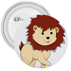 Happy Cartoon Baby Lion 3  Buttons by Catifornia