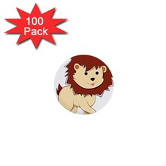 Happy Cartoon Baby Lion 1  Mini Buttons (100 Pack)  by Catifornia