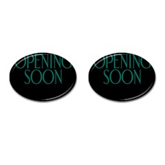 Opening Soon Sign Cufflinks (oval) by Mariart