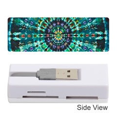 Peacock Throne Flower Green Tie Dye Kaleidoscope Opaque Color Memory Card Reader (stick)  by Mariart