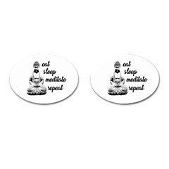 Eat, Sleep, Meditate, Repeat  Cufflinks (oval) by Valentinaart