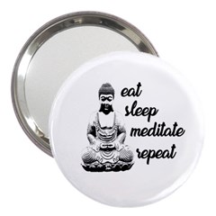 Eat, Sleep, Meditate, Repeat  3  Handbag Mirrors by Valentinaart