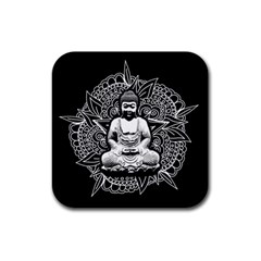 Ornate Buddha Rubber Coaster (square)  by Valentinaart