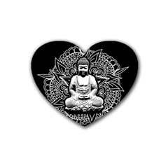 Ornate Buddha Heart Coaster (4 Pack)  by Valentinaart