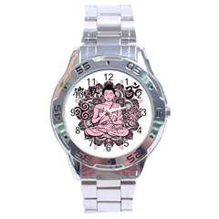 Ornate Buddha Stainless Steel Analogue Watch by Valentinaart