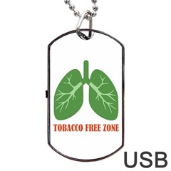 Tobacco Free Zone Dog Tag Usb Flash (two Sides) by linceazul