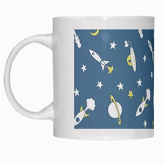 Space Rockets Pattern White Mugs by BangZart