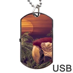 Tropical Style Collage Design Poster Dog Tag Usb Flash (one Side) by dflcprints