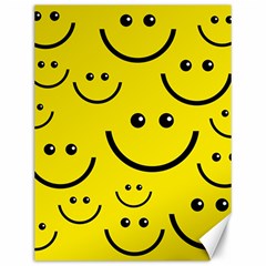 Digitally Created Yellow Happy Smile  Face Wallpaper Canvas 12  X 16   by BangZart