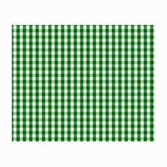 Christmas Green Velvet Large Gingham Check Plaid Pattern Small Glasses Cloth by PodArtist