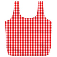 Christmas Red Velvet Large Gingham Check Plaid Pattern Full Print Recycle Bags (l)  by PodArtist