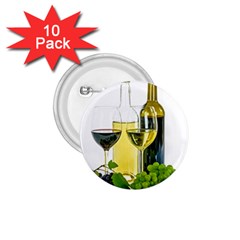 White Wine Red Wine The Bottle 1 75  Buttons (10 Pack) by BangZart