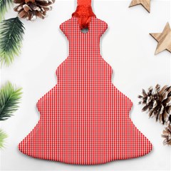 Christmas Red Velvet Mini Gingham Check Plaid Ornament (christmas Tree)  by PodArtist