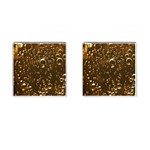 Festive Bubbles Sparkling Wine Champagne Golden Water Drops Cufflinks (Square) Front(Pair)