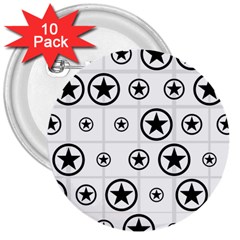 Army Stars 3  Buttons (10 Pack)  by linceazul