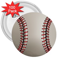 Baseball 3  Buttons (100 Pack)  by BangZart