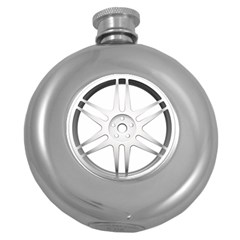 Wheel Skin Cover Round Hip Flask (5 Oz) by BangZart