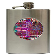 Technology Circuit Board Layout Pattern Hip Flask (6 Oz) by BangZart