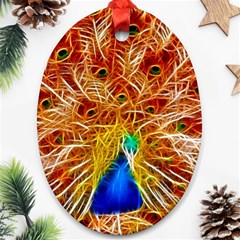 Fractal Peacock Art Ornament (oval) by BangZart