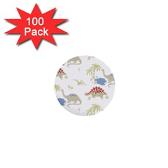 Dinosaur Art Pattern 1  Mini Buttons (100 Pack)  by BangZart