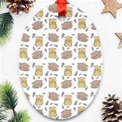 Cute Hamster Pattern Ornament (oval) by BangZart