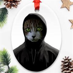 Gangsta Cat Ornament (oval) by Valentinaart