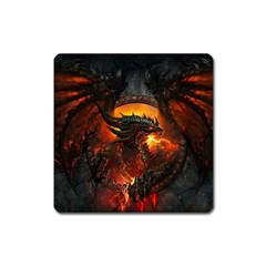 Dragon Legend Art Fire Digital Fantasy Square Magnet by BangZart