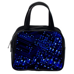 Blue Circuit Technology Image Classic Handbags (one Side) by BangZart