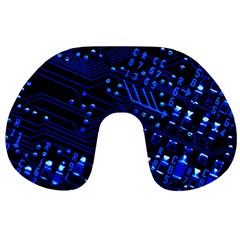 Blue Circuit Technology Image Travel Neck Pillows by BangZart