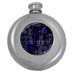 Technology Circuit Board Layout Round Hip Flask (5 Oz) by BangZart