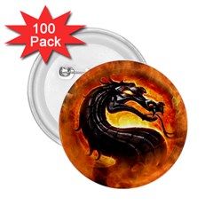 Dragon And Fire 2 25  Buttons (100 Pack)  by BangZart