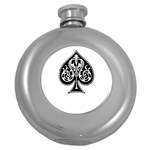 Acecard Round Hip Flask (5 oz) Front