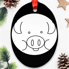 Pig Logo Ornament (oval) by BangZart