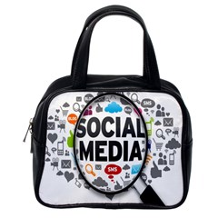 Social Media Computer Internet Typography Text Poster Classic Handbags (one Side) by BangZart