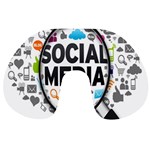 Social Media Computer Internet Typography Text Poster Travel Neck Pillows Back