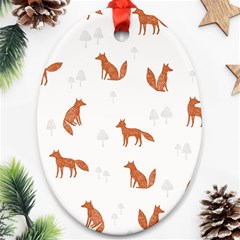 Fox Animal Wild Pattern Ornament (oval) by BangZart