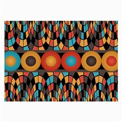 Colorful Geometric Composition Large Glasses Cloth by linceazul