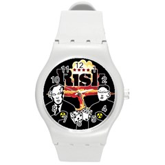 Nuclear Explosion Trump And Kim Jong Round Plastic Sport Watch (m) by Valentinaart