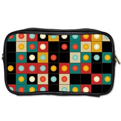 Colors On Black Toiletries Bags 2-side by linceazul