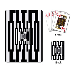 Black Stripes Endless Window Playing Card by designworld65