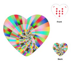 Irritation Funny Crazy Stripes Spiral Playing Cards (heart)  by designworld65