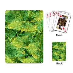 Green Springtime Leafs Playing Card by designworld65