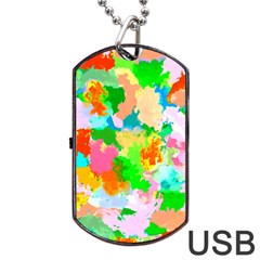 Colorful Summer Splash Dog Tag Usb Flash (two Sides) by designworld65