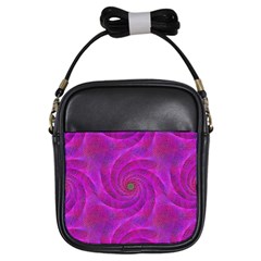 Pink Abstract Background Curl Girls Sling Bags by Nexatart