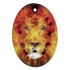 Fractal Lion Ornament (oval) by Nexatart