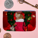 Christmas, Funny Kitten With Gifts Large Coin Purse Front