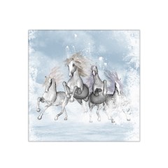 Awesome Running Horses In The Snow Satin Bandana Scarf by FantasyWorld7