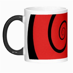 Double Spiral Thick Lines Black Red Morph Mugs by Mariart